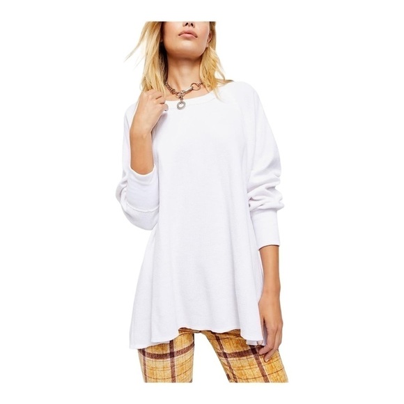 We the Free Amelia Waffle Knit Oversized Top - Picture 1 of 8